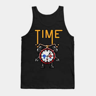 Time Illustration, Funny Surreal Steampunk Alarm Clock Robot Tank Top